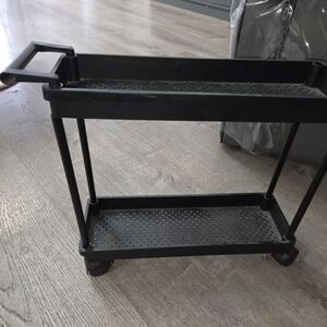 Black Two-Tier Rolling Utility Cart